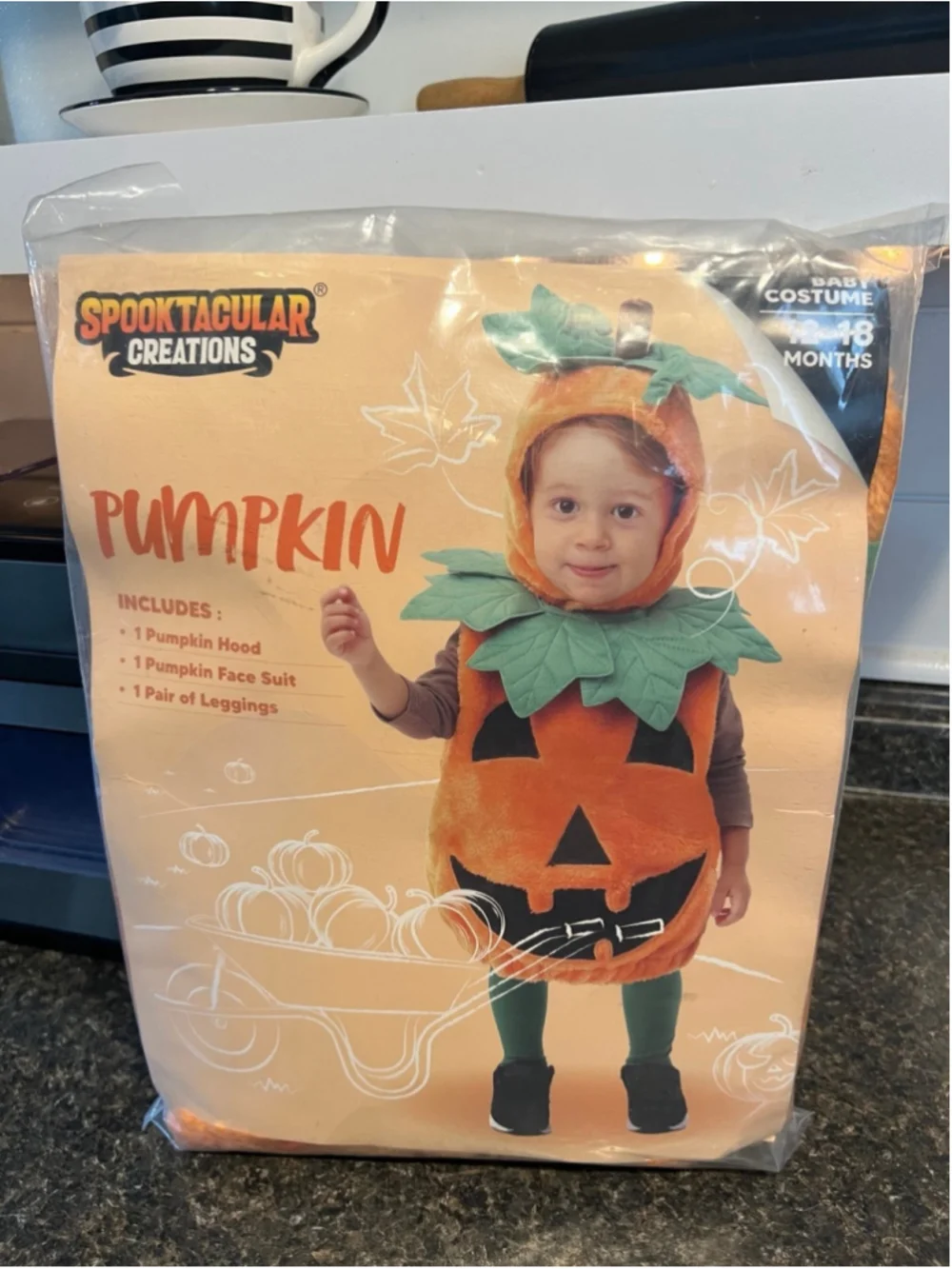 New Spooktacular Creations Halloween Baby Pumpkin Costume 12-18 Months